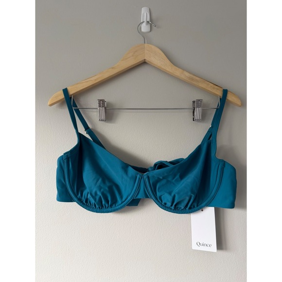 Quince Other - Quince Italian Demi Underwire Bikini Top Teal Blue XL NWT